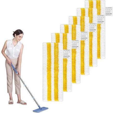 6 chiffons en microfibre pour Kärcher nettoyeur vapeur, compatibles avec les buses de sol SC1, SC2, SC3, SC4, SC5, haute absorbabilité, pour la plupart des types de sols. Remplacement EasyFix