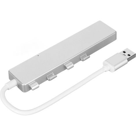 Hub USB multiport USB 3.0, 3 ports USB 2.0 et USB-C, station d'accueil pour connecter une clé USB, une souris sans fil et un clavier (argenté). (1/5)