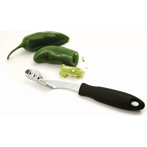 Décapant de carottier de piment d'acier inoxydable, outils de cuisine de fruit de tomate de trancheuse de carottier de coupeur de poivre (1/5)