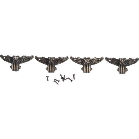 12 pieds de meuble en alliage durable, style rétro élégant, embouts décoratifs en bois pour protection et décoration de caisse, lot de 12 (1/5)