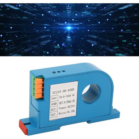 Transmetteur de courant alternatif, transformateur de courant perforé monophasé, capteur, commande par automate programmable, SZJ15-SD-420E (1/5)