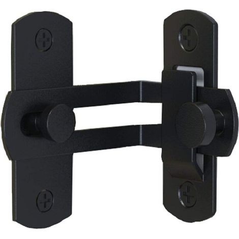 SHINING HOUSE (Noir 10,4 x 7 x 0,2 cm) Verrou de porte pliant à 90°, pêne dormant stable, anneau de porte incurvé à angle droit (1/5)