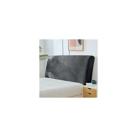 Housse De Tete De Lit, Extensible Housse Tête De Lit De Protection Anti poussière, Couverture De Tête De Lit pour Chambre De Chevet Protecteurs Décoratifs, Gris Profond 120 140CM (1/5)