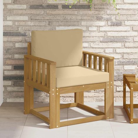 vidaXL Sofá de exterior Poliéster Blanco y Beige (1/5)
