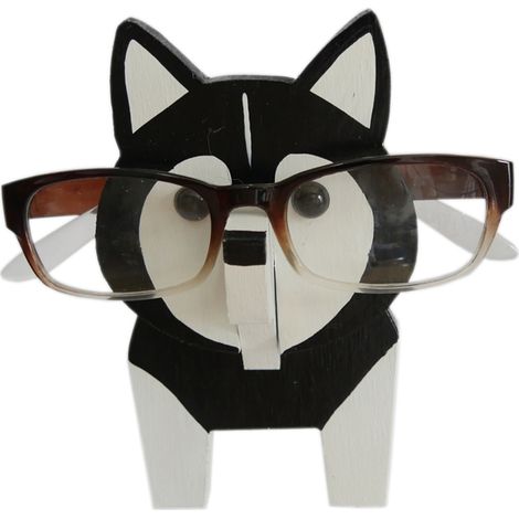Porte-lunettes en bois à motif animalier pour la maison ou le bureau (1/5)