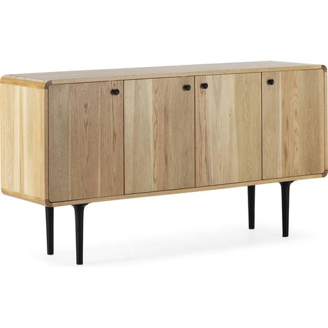 Buffet élégant Chêne et Métal Naturel/Noir - Chêne naturel avec finitions métal noir (1/5)