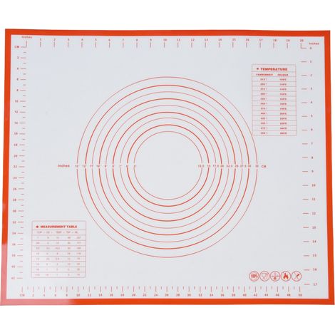 Tapis de Cuisson en Silicone pour Pâtisserie, Pizza et Pâte à Biscuits Rouge