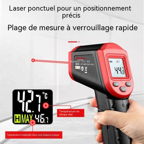 Pistolet de mesure température infrarouge manuel, thermomètre pour huile de cuisson, cuisine commerciale et usage industriel (1/4)