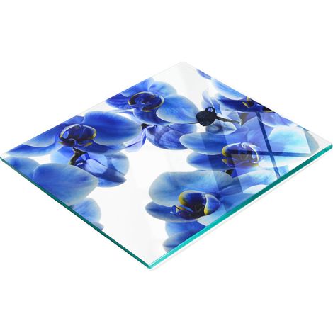 Tagliere e vassoio decorativo in vetro, colore orchidea blu, 60x52 cm. (1/5)