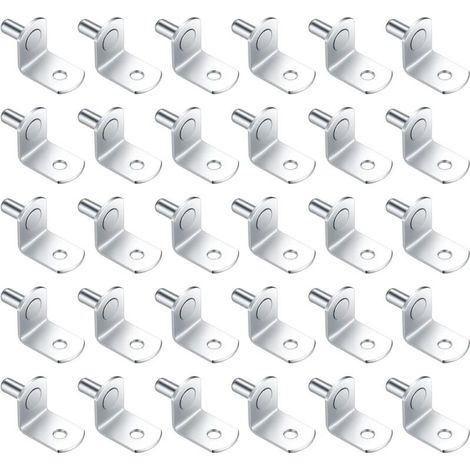 Coavas – Chevilles de support d'étagère en métal 5mm – Lot de 30 pièces – Finition nickelée pour armoires et étagères – Installation simple (1/5)