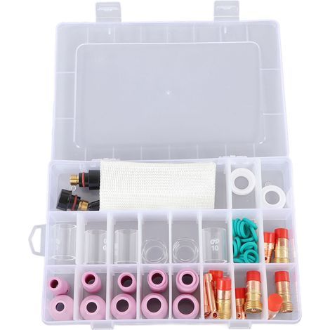 Kit de 56 pièces pour torche de soudage TIG, buses en céramique, porte-verre, accessoires pour postes WP17, WP18, WP26 (1/5)