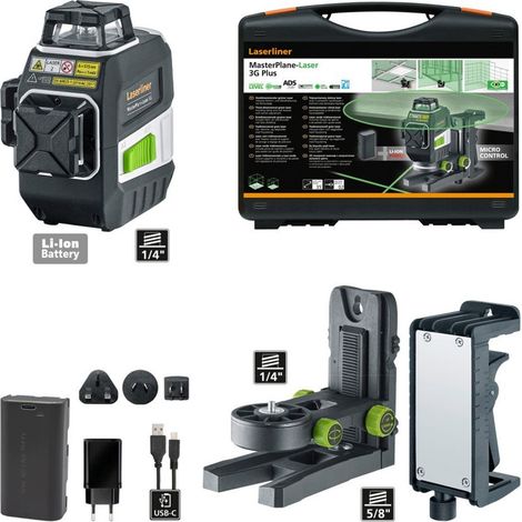 Láser tridimensional verde LASERLINER MasterPlane-Laser 3G Plus 031.400A (1/5)