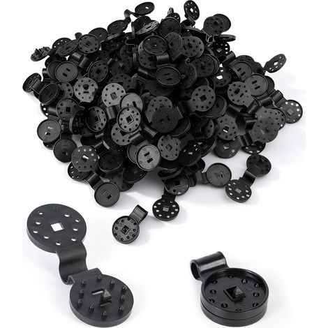 100 Pièces Attaches Plastique Pare-Soleil, Fixation Toile Ombrage (Noir) Anti-Oxydation Faciles Enlever Clips de Fixation, Compatible Filets Pare-Soleil et Tissus Anti-UV (1/5)
