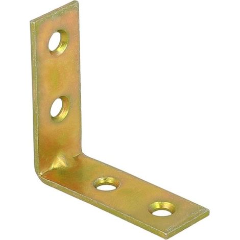 Lastrine di giunzione ad angolo - 60 x 60 mm - zincato giallo - 4 pezzi comprensivi di viti