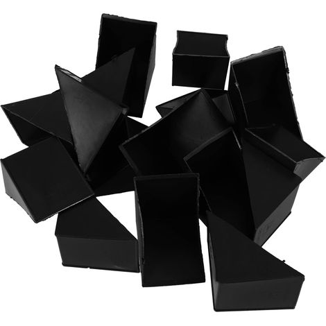 20 butées murales pour canapé, 50x50x36 mm, bois/plastique, noir (1/5)