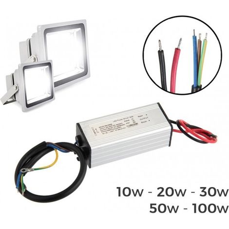 TrAdE Shop Traesio - Ricambio Led Driver 10w 20w 30w 50w Per Faro A Led Corrente Continua Alluminio - 30 Watt (1/3)