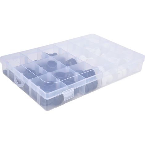 300 Capsules de Rangement Hexagonales pour Vis M4 M5 M6 M8 M10 M12 - Coffret Organisation 6 Dimensions Noir et Blanc - 300 Pièces (1/5)