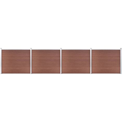 Zaunelement Set WPC 699x146 cm Braun