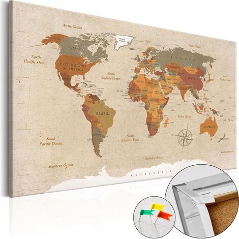 Quadri di sughero - Beige Chic [Cork Map] - 60x40 (1/4)