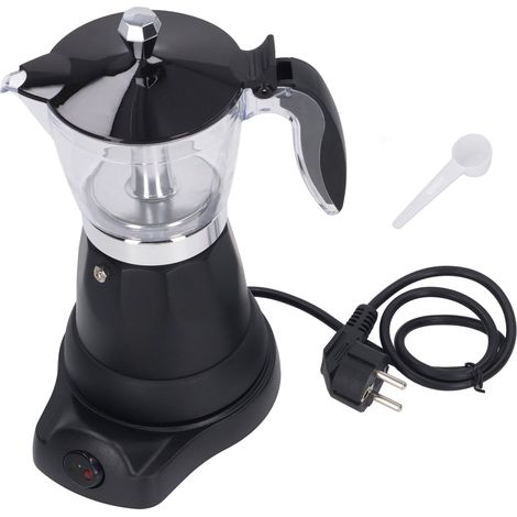 Cafetière électrique italienne portable 6 tasses (300 ml) avec couvercle transparent, prise UE 220-240 V. (1/5)
