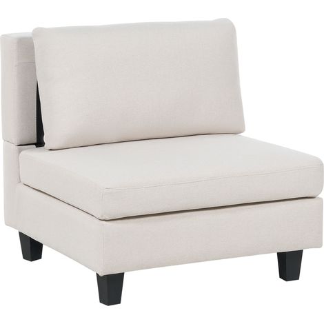Sillón de tela módulo 1 plaza acolchado con cojín beige claro Unstad