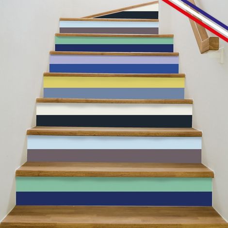 Contremarches adhésives PVC pour escalier - multicouleur - Lot de 5 (15x100 cm) (1/5)