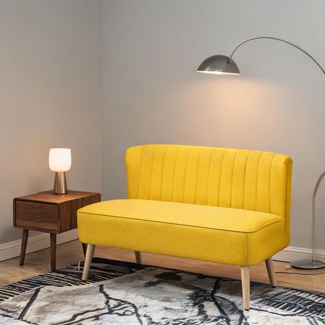 Canapé coloris jaune en polyester 117 x 56,5 x 77 cm (1/5)