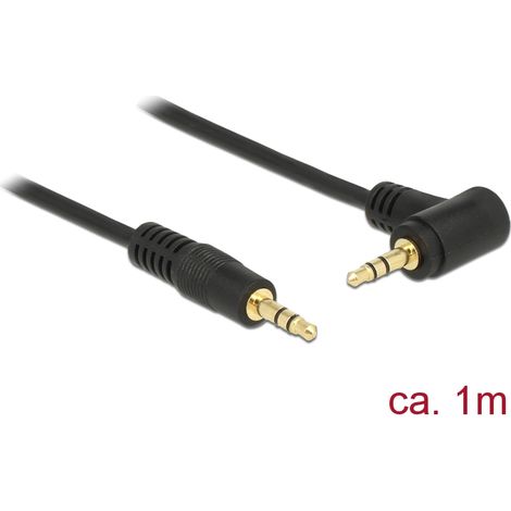Kabel klinke 3 pin 3,5 mm stecker stecker gewinkelt 1,0 m schwarz delock