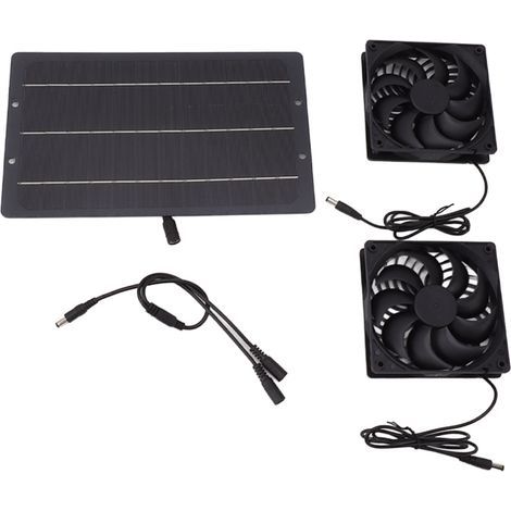 10-W-Solarpanel-Lüfterset, wetterfester, dualer, solarbetriebener Abluftventilator, Wandmontage für Hühnerställe, Gewächshäuser, Schuppen (1/5)