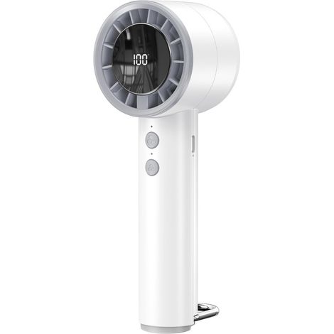1800mAh Mini Ventilateur Portable avec Écran Numérique et Crochet en D,Rechargeable à 5 Vitesses Petit Ventilateur de Poche pour Bureau Maison Extérieur (1/5)