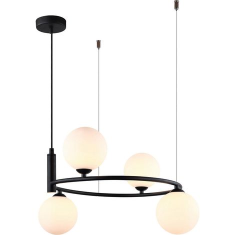 Lampadario Italux Amily moderno nero 4 luci G9 MDM-3974/4