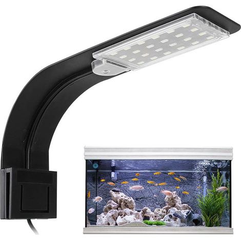 Illuminazione per acquario, luce LED per acquario, luce a clip per acquario, adatta per acquari e vasche per pesci per l'illuminazione di piante acquatiche, 24 LED. (1/5)
