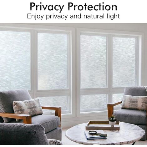 Pellicola per finestre satinata con protezione UV per la privacy. Pellicola adesiva elettrostatica. Adesivo decorativo per finestre senza colla. Pellicola per finestre con motivo venature del legno pe (1/3)