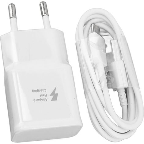 Chargeur mural avec câble, adaptateur de charge USB blanc 9V, chargeur de téléphone à charge rapide, bloc de charge, prise UE 100-240V pour S6, S7 et S8 (1/5)