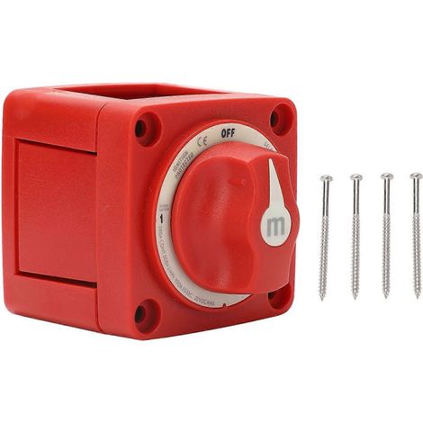 Interrupteur de déconnexion de batterie à deux circuits et trois positions 300 A CC 32 V, compatible avec les camping-cars et les bateaux. (1/4)