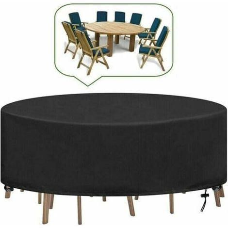 Runde Gartenmöbelabdeckung Ø230 x 100 cm – 120 g/m² wasserdichtes Oxford-Gewebe – UV- und reißfest – elastischer Kordelzug