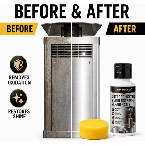 KineShineX Edelstahl-Reparaturpaste für Heizstrahler im Außenbereich, 30 ml – Entfernt Oxidation, poliert und hellt den Glanz auf (1/4)