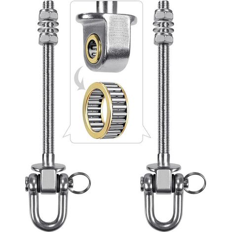 Lot de 2 crochets de balançoire avec roulement en acier inoxydable 304, haute résistance et durable, rotation à 180°, facile à installer, pour suspendre hamacs et balançoires,SZ2 (1/5)