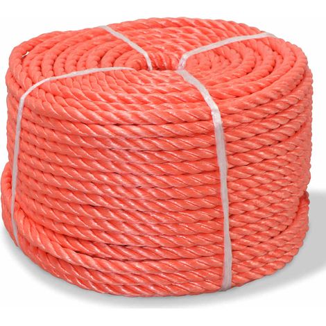 Corda Intrecciata in Polipropilene 16 mm 100 m Arancione vidaXL