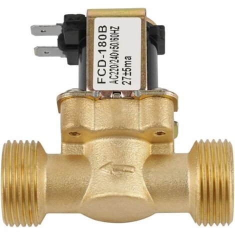Electrovanne Électrique G3 / 4 Entrée d'Eau 2 Voies N/C AC Normalement Fermé 220 / 240V FCD-180B (1/5)
