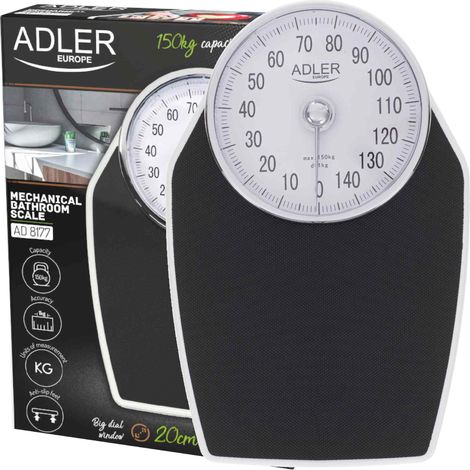Bilancia meccanica da bagno Adler AD 8177 Portata massima 150 kg Precisione 1000 g Nera (1/5)