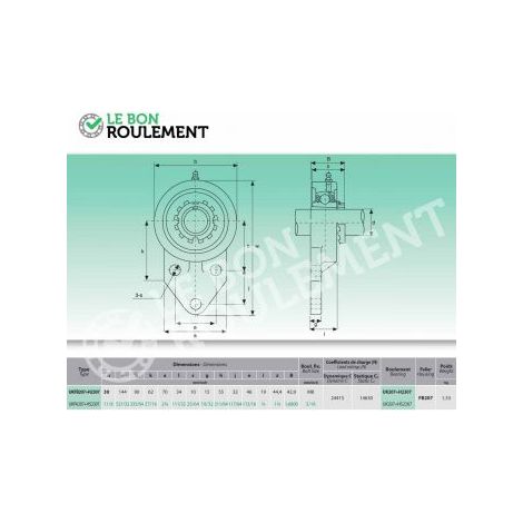 Palier fonte UKFB207+H2307