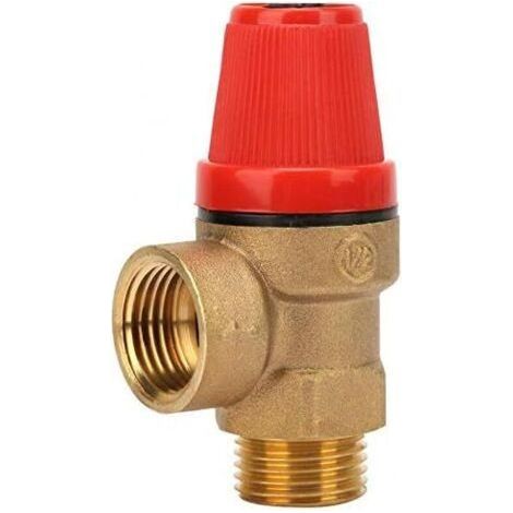 Soupape de sécurité laiton 1/2' – Filetage mâle G – Pression max 3 bar – Pour eau, huile et gaz non corrosifs (1/5)