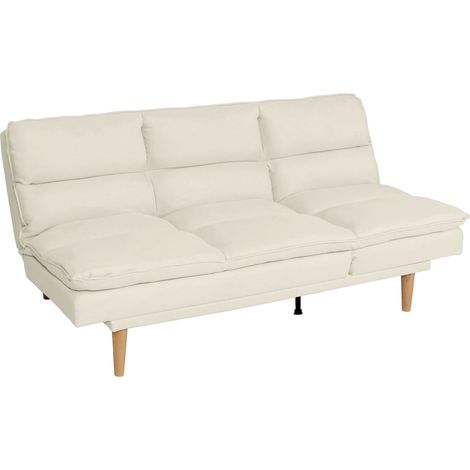 Schlafsofa HHG-368, Gästebett Schlafcouch Couch Sofa, Schlaffunktion Liegefläche 180x110cm Stoff/Textil creme (1/5)