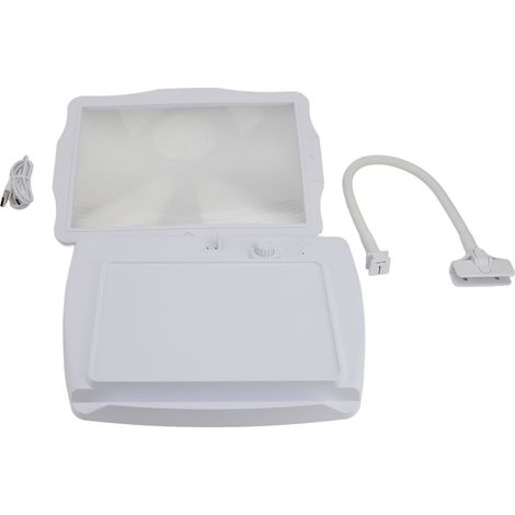 Loupe 3 en 1 avec support, loupe portative ou de bureau à lumière LED pour la lecture et l'observation blanche (1/2)