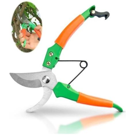 Bypass-Gartenschere – Grün und Orange – Kohlenstoffstahl – 19 cm (1/5)