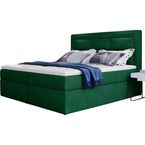 Lit continental velours vert Balore-160x200 (1/5)