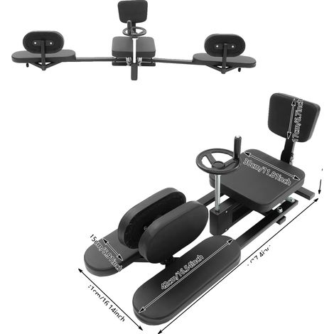 Máquina estiradora de piernas, diseño duradero, ángulo de estiramiento ajustable, color negro. (1/2)