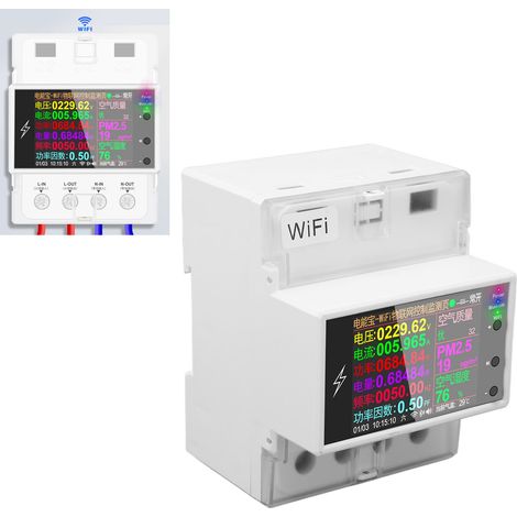 AT4PW-WIFI Intelligenter Schienenstromzähler mit Schalter, Energieverbrauchsüberwachungsinstrument, 85–265 V Energiezähler (1/5)