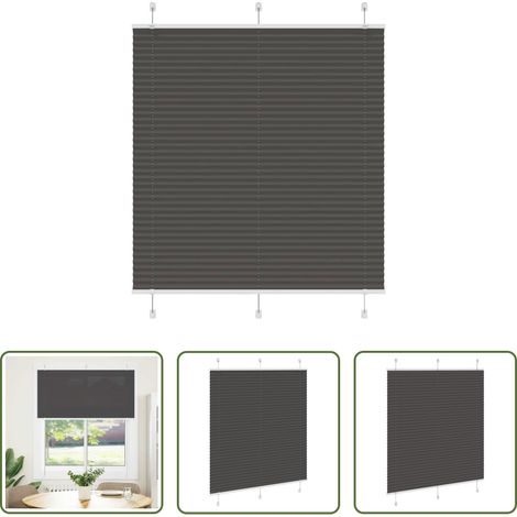 Fensterrollos - Plissee Schwarz 120x150 cm Stoffbreite 119,4 cm Polyester (1/5)